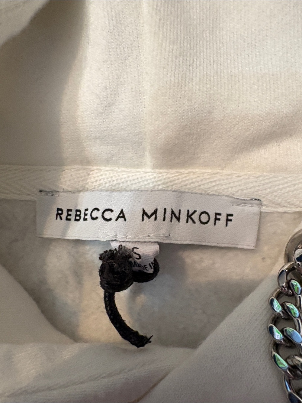 Rebecca Minkoff Downtown Studded Sweatshirt Dress In Neutral - size Small - NEW - Picture 5 of 7